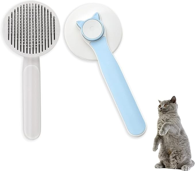 Cepillo para mascotas 2 en 1 Azul